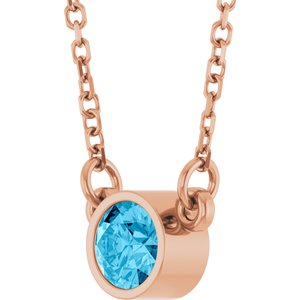 Bezel-Set Solitaire Birthstone Necklace