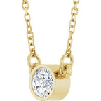 Bezel-Set Solitaire Birthstone Necklace
