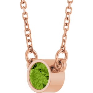 Bezel-Set Solitaire Birthstone Necklace