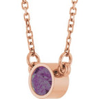 Bezel-Set Solitaire Birthstone Necklace