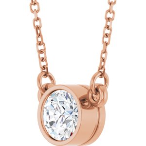 Bezel-Set Solitaire Birthstone Necklace