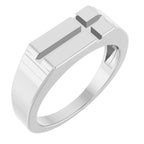 Rectangle Cross Signet Ring