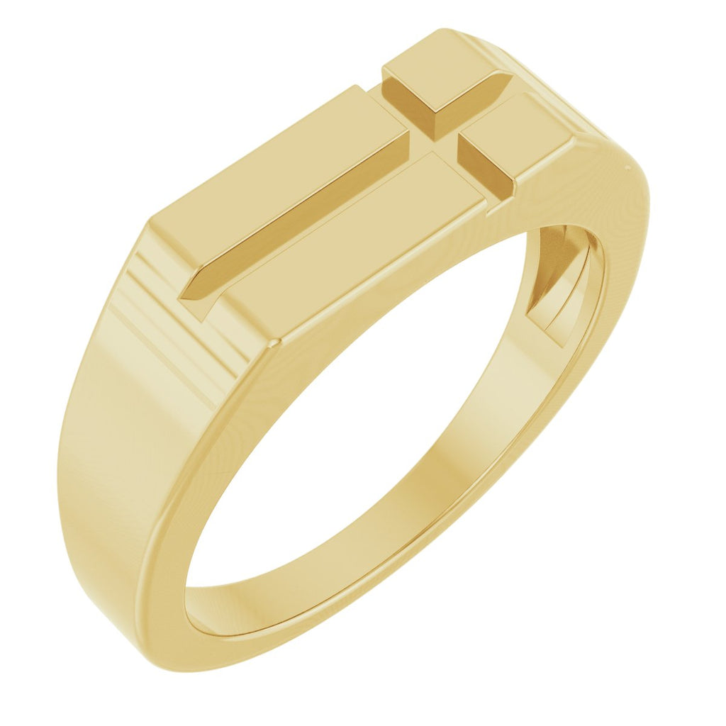 Rectangle Cross Signet Ring