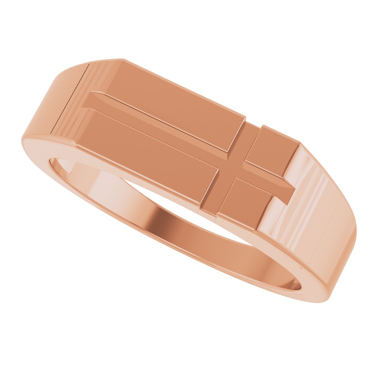 Rectangle Cross Signet Ring