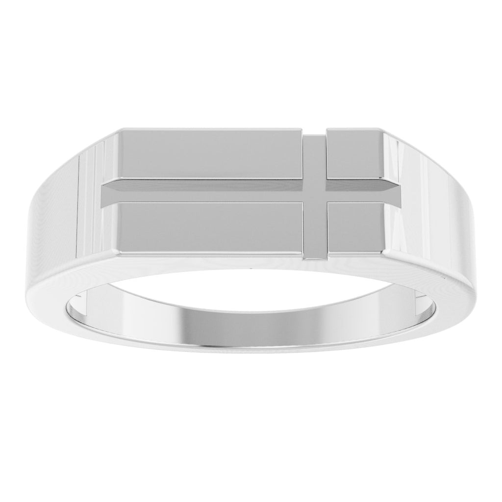 Rectangle Cross Signet Ring