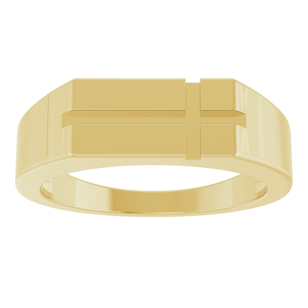 Rectangle Cross Signet Ring