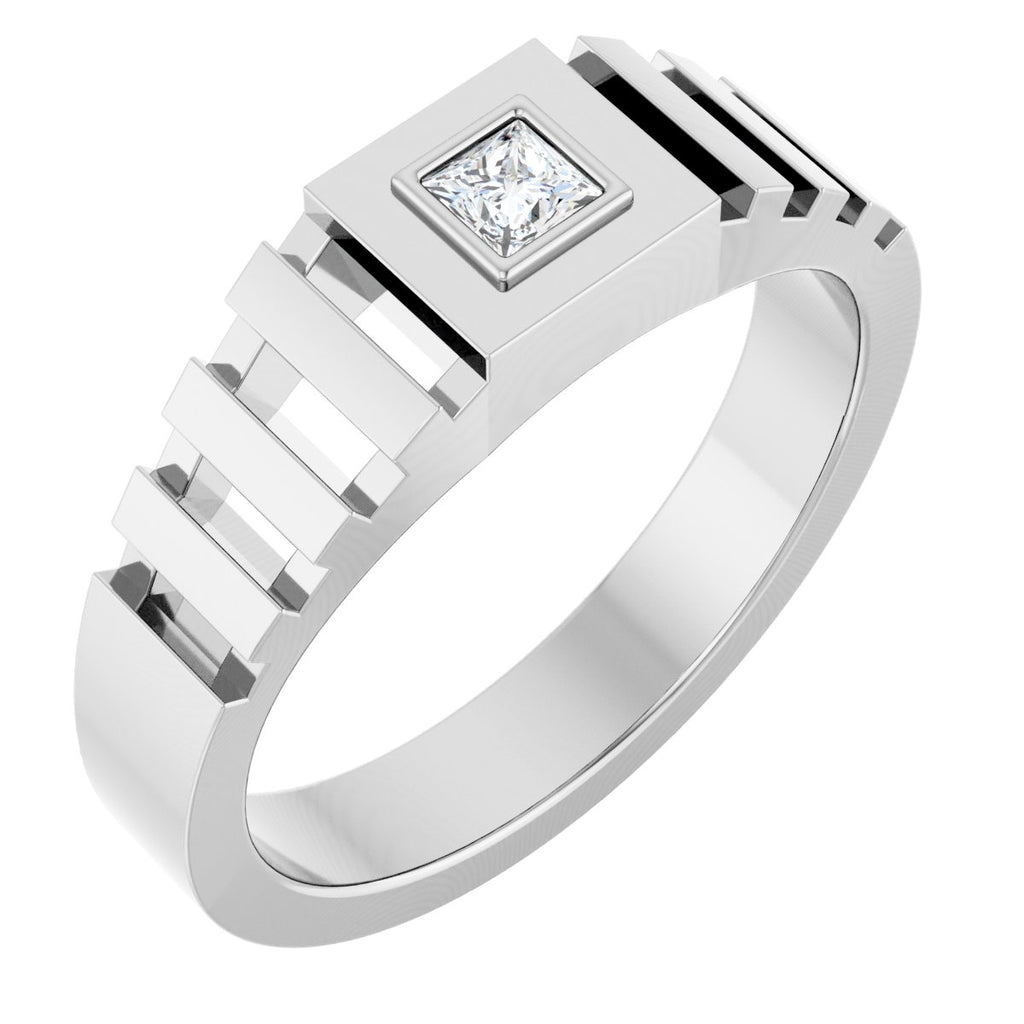Bezel-Set Solitaire Geometric Band