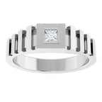 Bezel-Set Solitaire Geometric Band