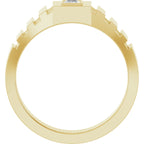 Bezel-Set Solitaire Geometric Band