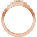 Bezel-Set Solitaire Geometric Band