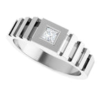 Bezel-Set Solitaire Geometric Band