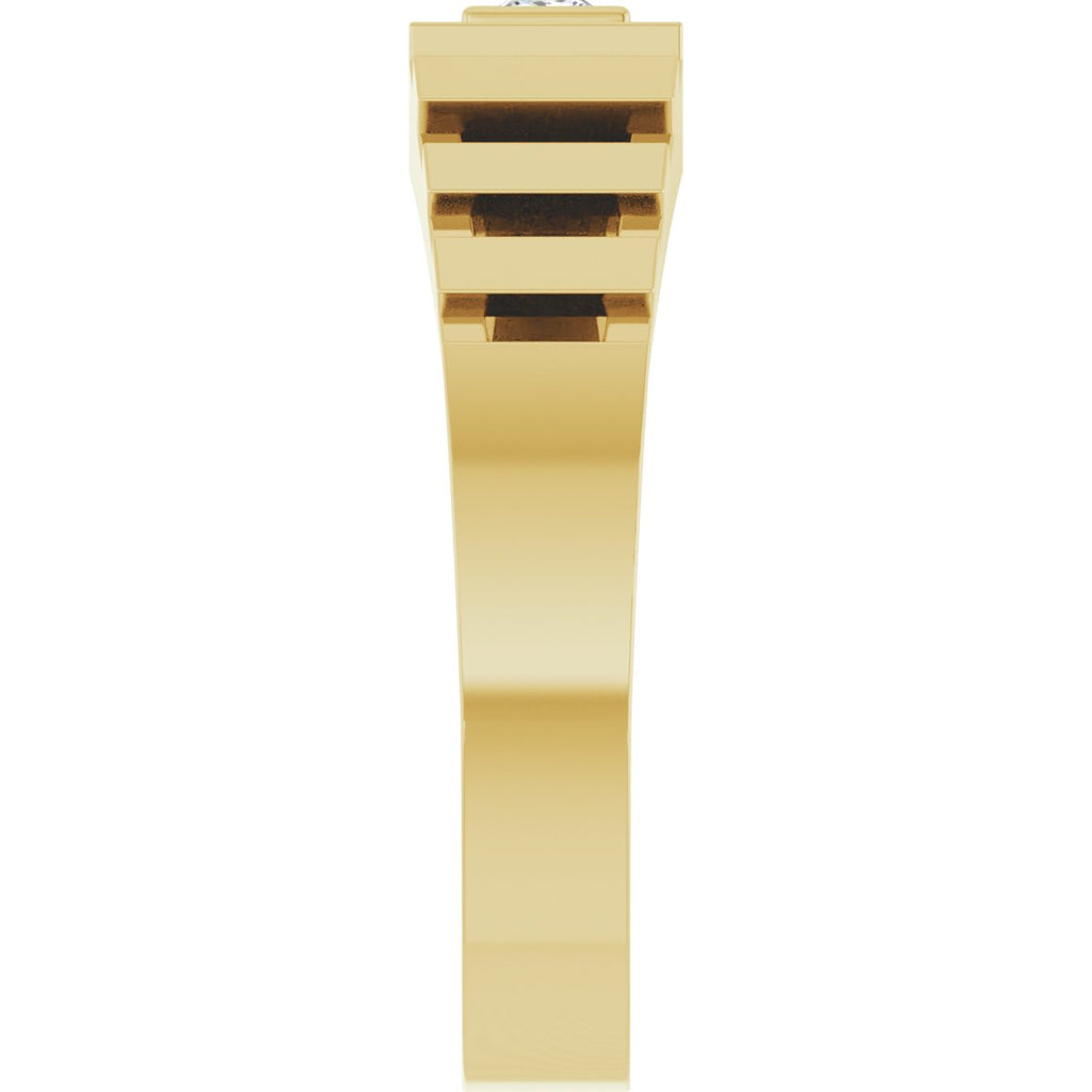 Bezel-Set Solitaire Geometric Band