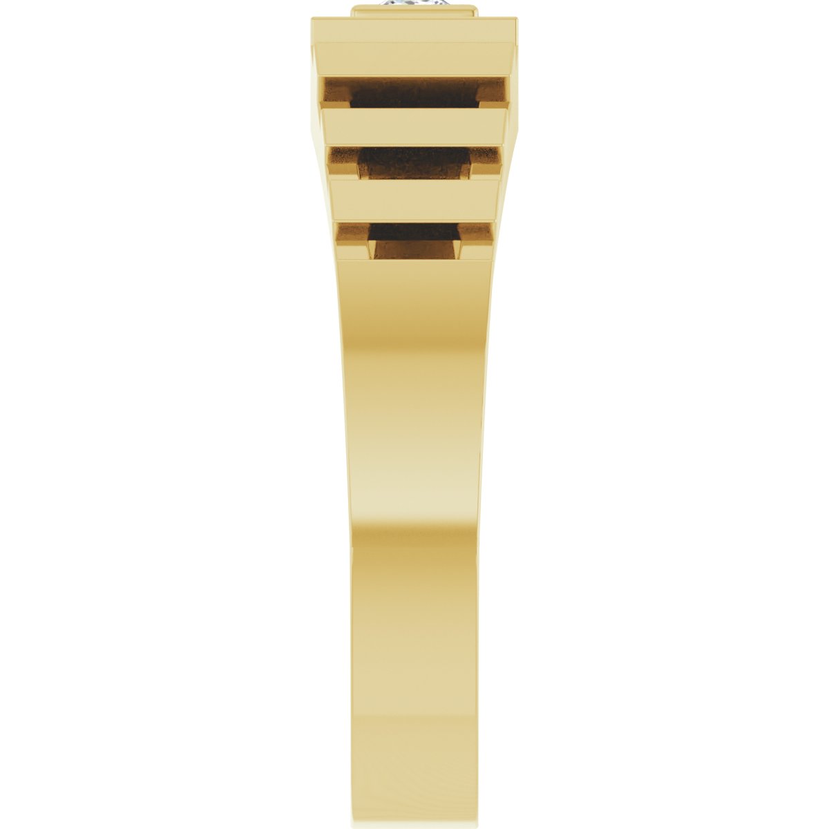 Bezel-Set Solitaire Geometric Band