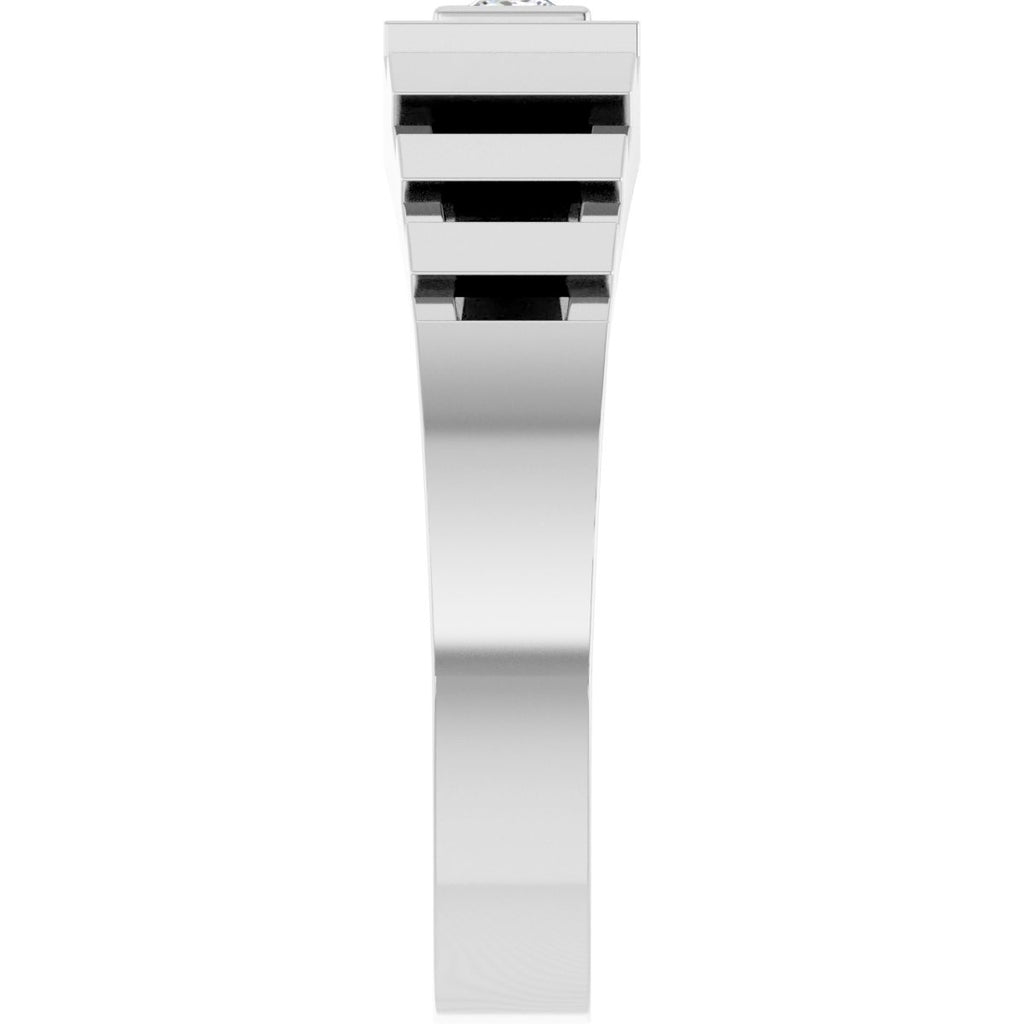Bezel-Set Solitaire Geometric Band