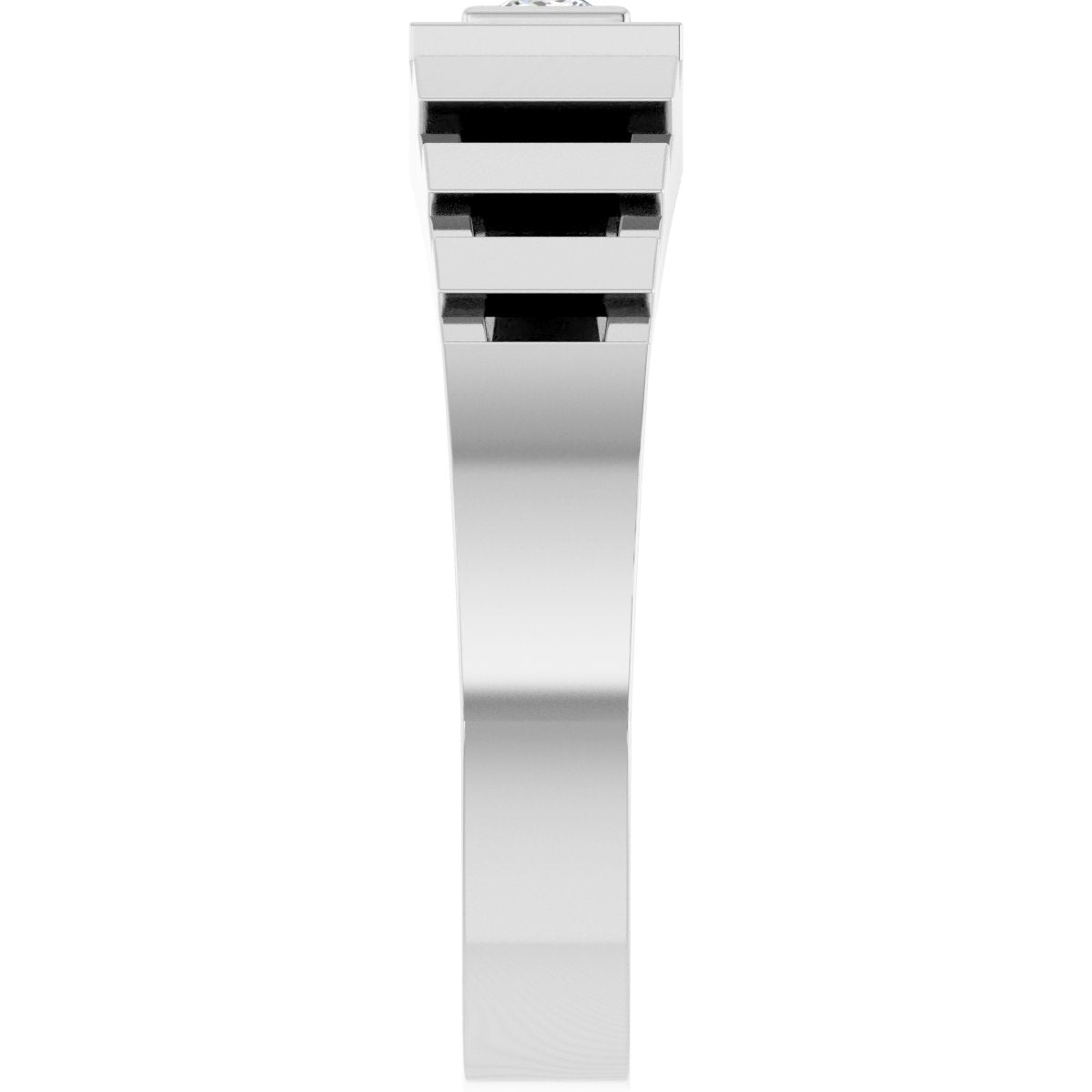 Bezel-Set Solitaire Geometric Band
