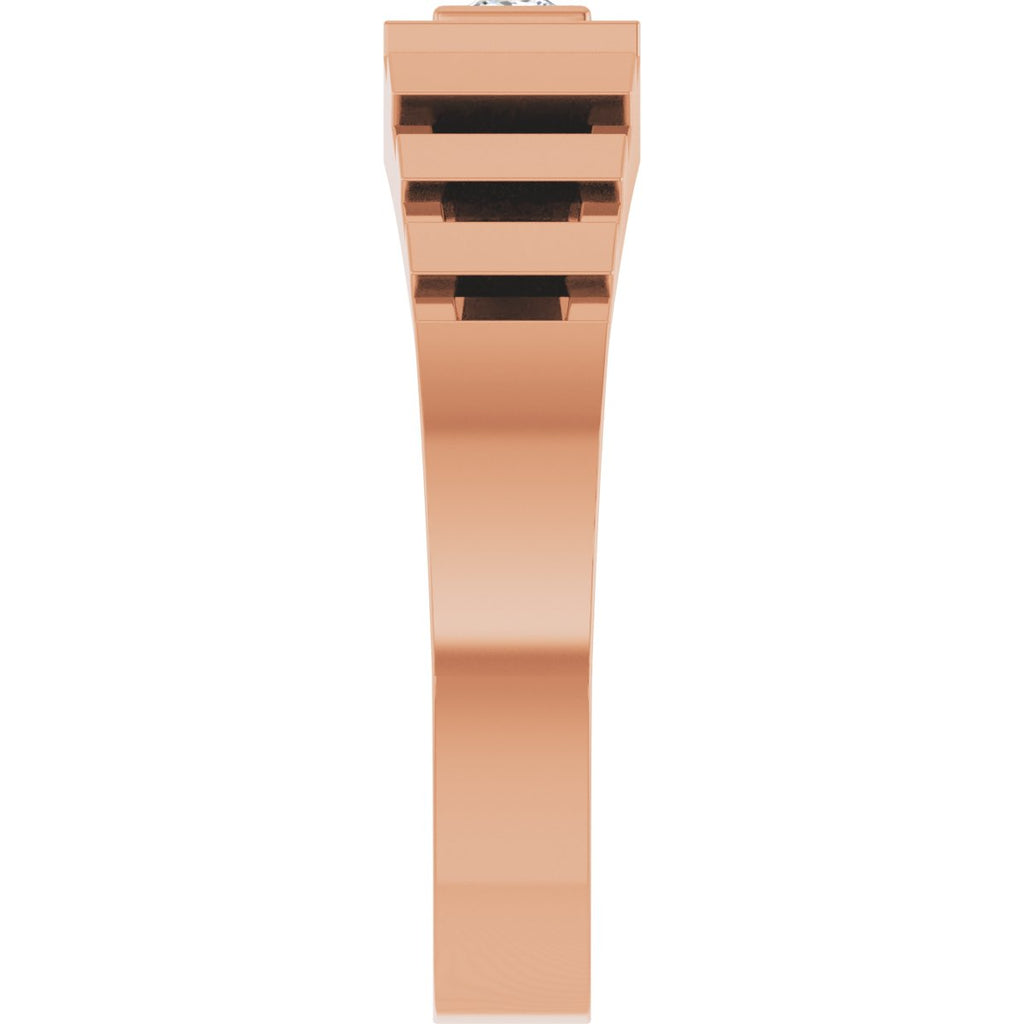 Bezel-Set Solitaire Geometric Band