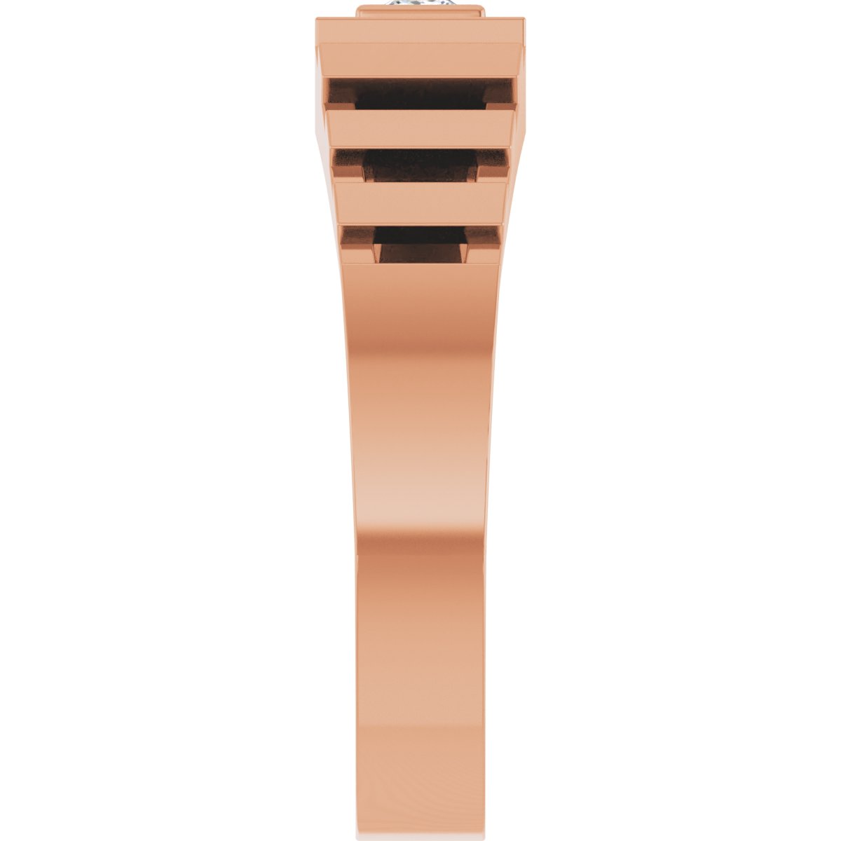 Bezel-Set Solitaire Geometric Band