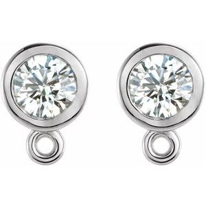 Round Bezel-Set Earring Top