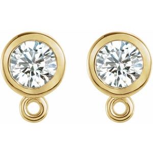 Round Bezel-Set Earring Top
