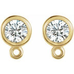 Round Bezel-Set Earring Top