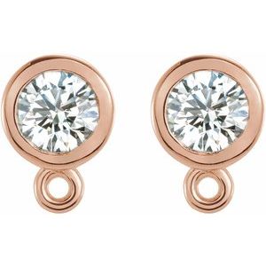 Round Bezel-Set Earring Top