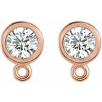 Round Bezel-Set Earring Top