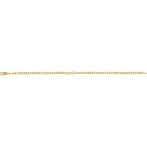 Bezel-Set Solitaire Curb Link Bracelet