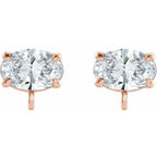 Oval 4-Prong Claw Earring Top