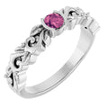 Half Bezel Floral Ring