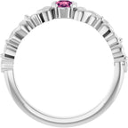 Half Bezel Floral Ring