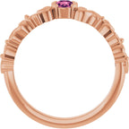 Half Bezel Floral Ring