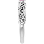 Half Bezel Floral Ring