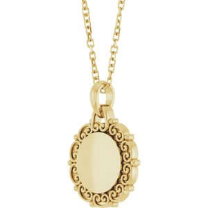 Engravable Scroll Necklace