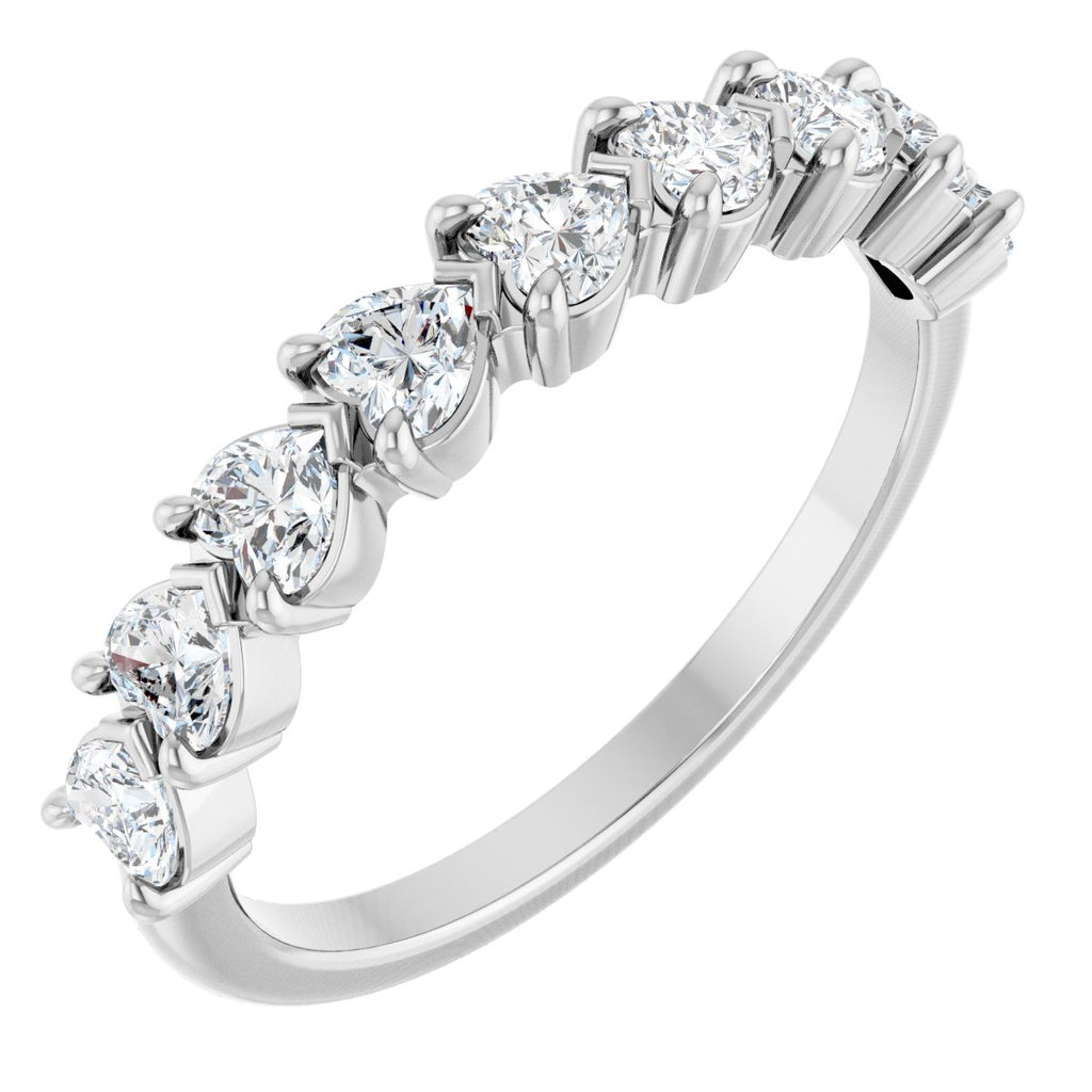 Nine-Stone Heart Anniversary Band