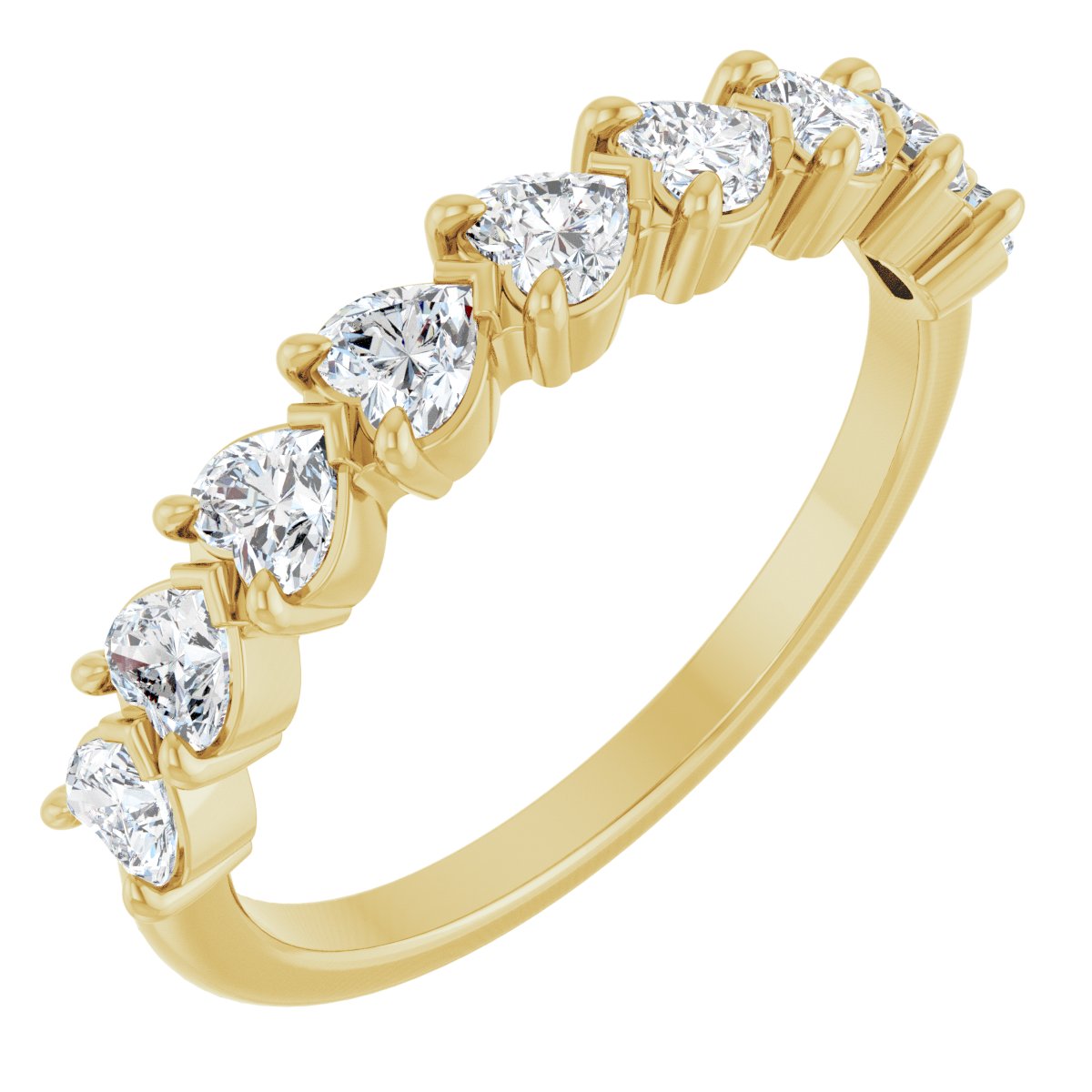 Nine-Stone Heart Anniversary Band