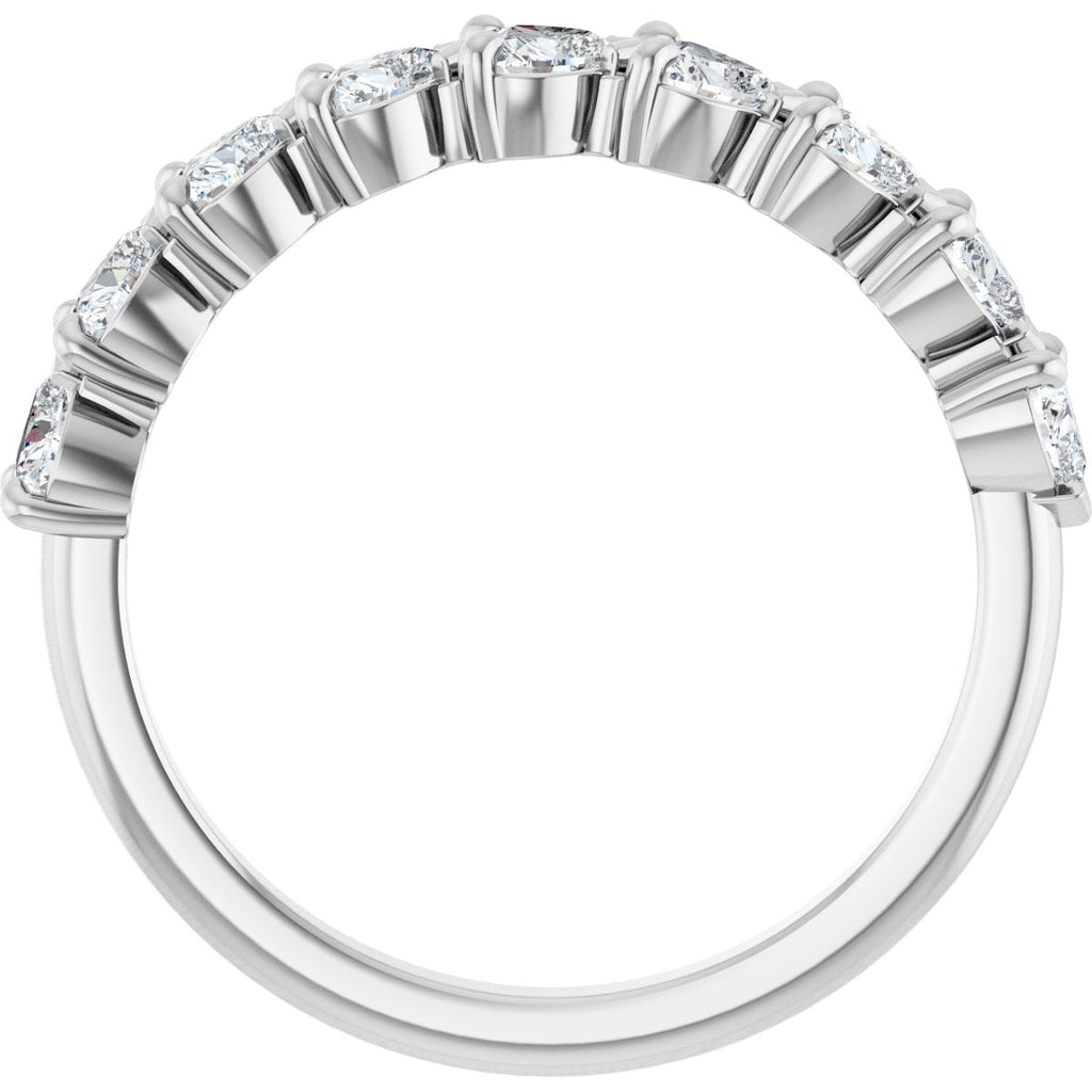 Nine-Stone Heart Anniversary Band