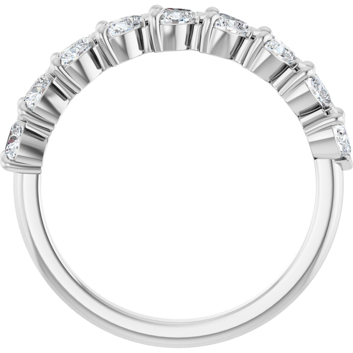 Nine-Stone Heart Anniversary Band