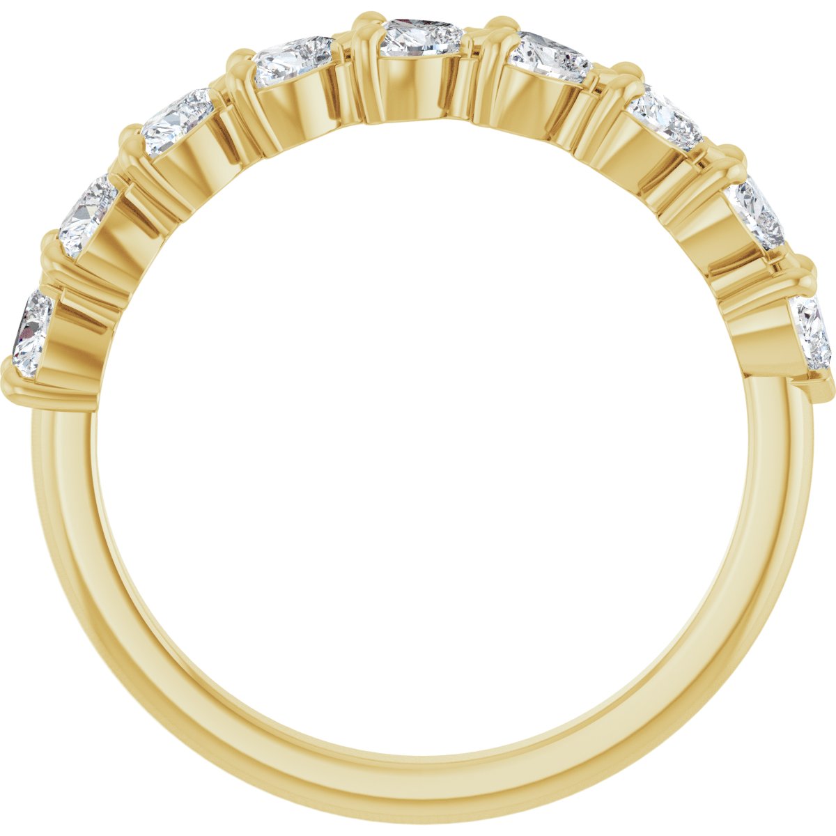 Nine-Stone Heart Anniversary Band