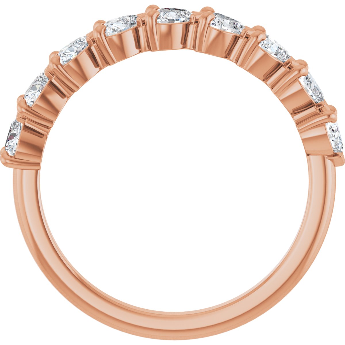 Nine-Stone Heart Anniversary Band