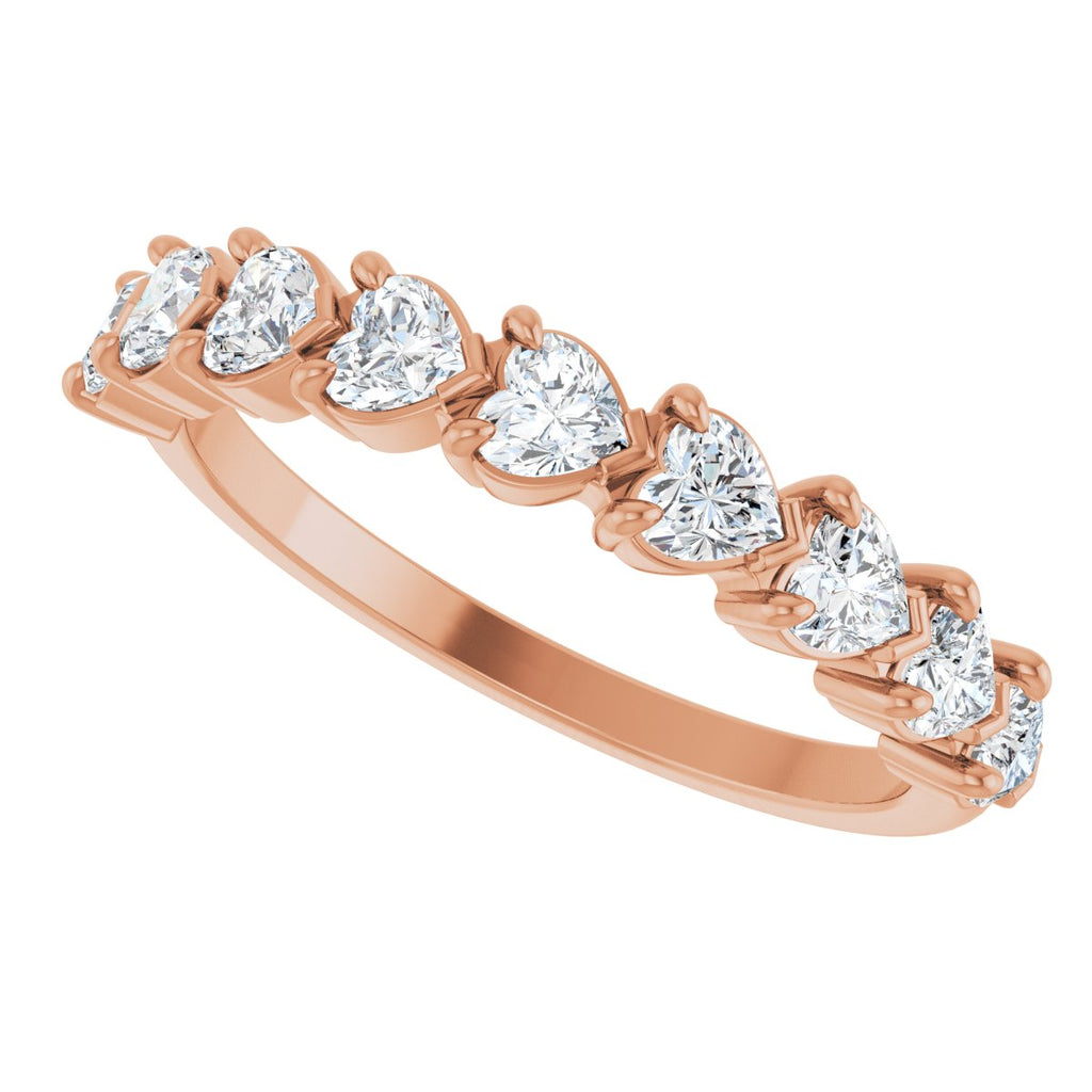 Nine-Stone Heart Anniversary Band