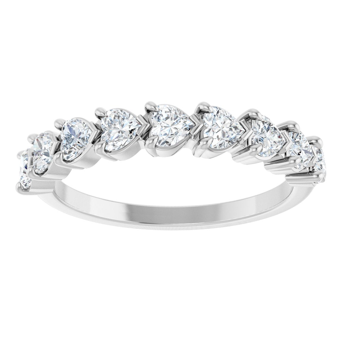 Nine-Stone Heart Anniversary Band