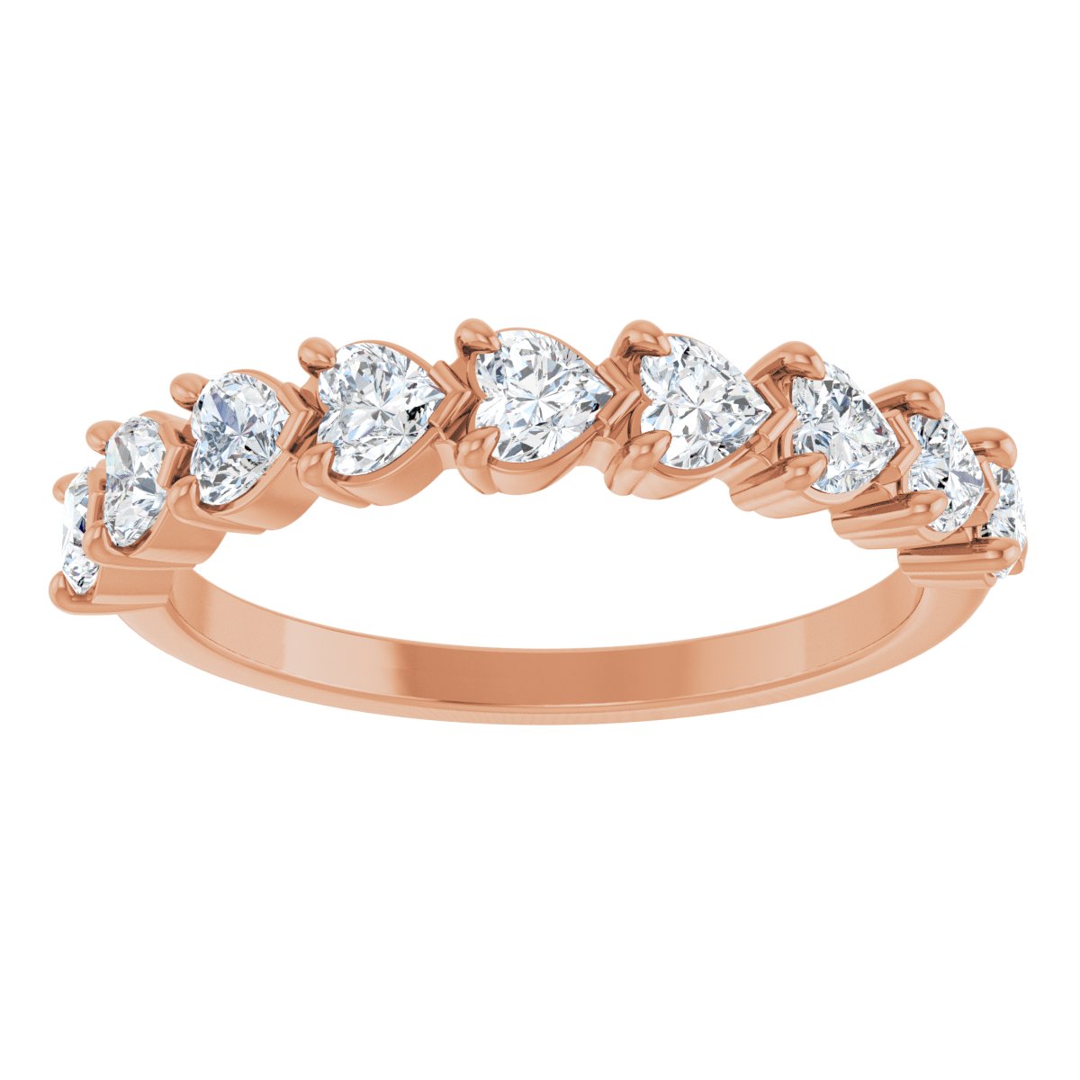 Nine-Stone Heart Anniversary Band