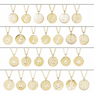 Script Initial Necklace or Pendant
