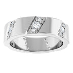 Diagonal Grooved Eternity Band