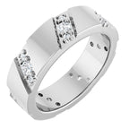 Diagonal Grooved Eternity Band