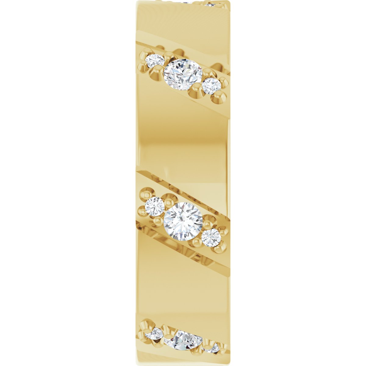 Diagonal Grooved Eternity Band