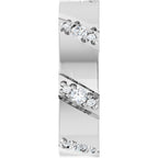 Diagonal Grooved Eternity Band