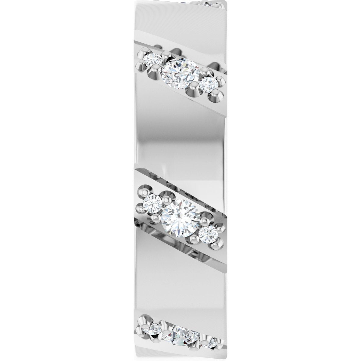 Diagonal Grooved Eternity Band