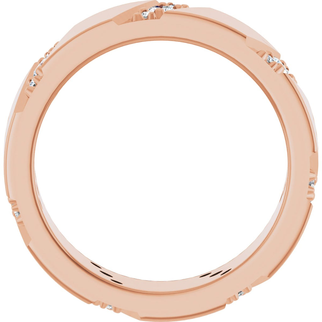 Diagonal Grooved Eternity Band
