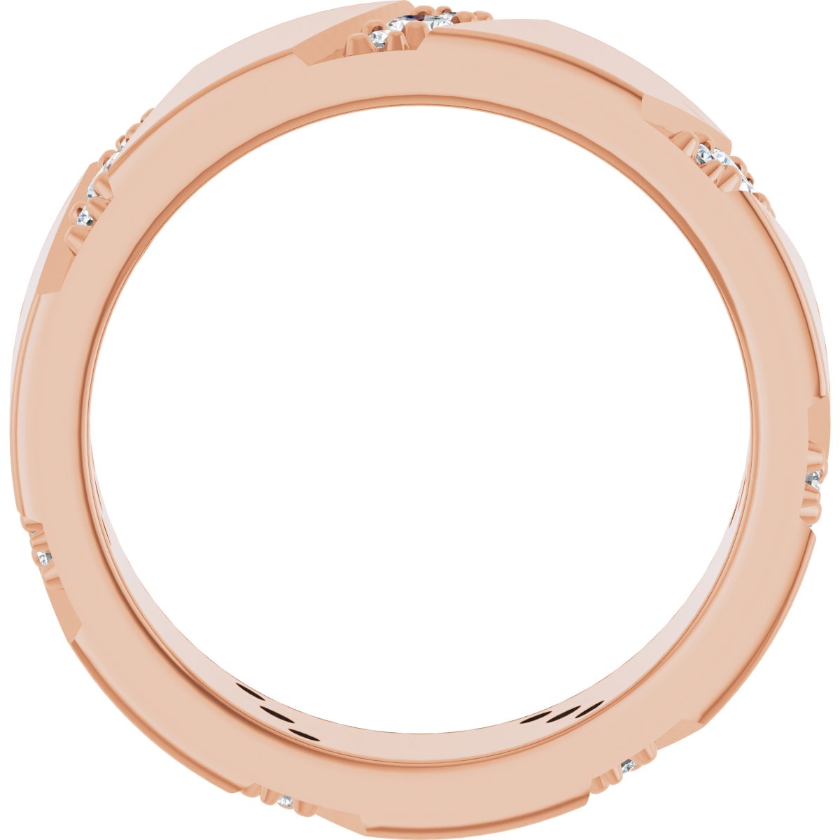 Diagonal Grooved Eternity Band